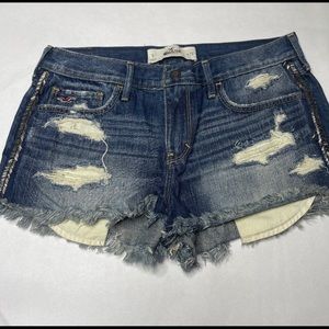 Hollister Distressed Studded Cut Off Jean Shorts